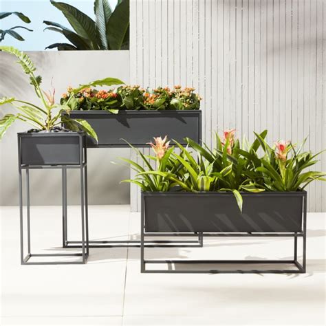 standing metal flower boxes|indoor metal planter boxes.